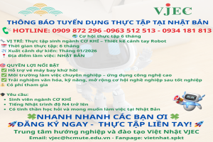 TUYỂN SINH THỰC TẬP SINH NGÀNH CƠ KHÍ