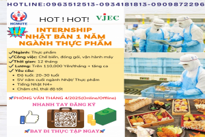 THÔNG BÁO TUYỂN THỰC TẬP SINH NGÀNH THỰC PHẨM TẠI NHẬT BẢN