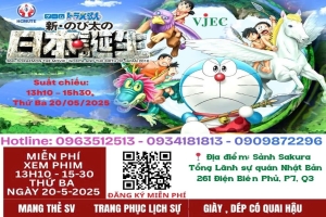 THÔNG BÁO VẪN CÒN VÉ XEM PHIM "DORAEMON: NOBITA VÀ NƯỚC NHẬT NGUYÊN THUỶ" MIỄN PHÍ NGÀY 20/5/2025!